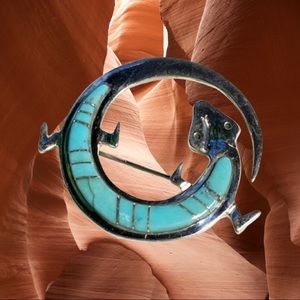 Sterling Ronnie Willie Turquoise Pin/Pendant